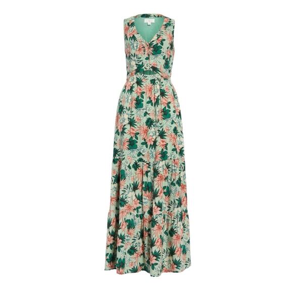 Lost + Wander Island Hopper Mint Floral Tropical Maxi Dress Size Medium - Picture 1 of 10